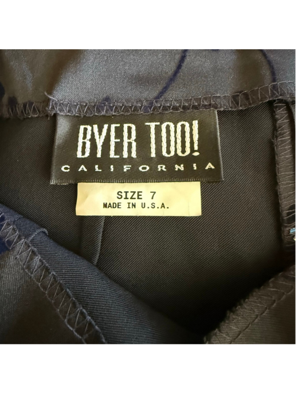 Vintage 90s Byer Too! Maxi dress navy blue beaded cocktail prom wedding guest 7 - Picture 8 of 14